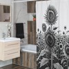 Boho Botanical Shower Curtain with Sunflower and Floral Accents for Bathroom Decor