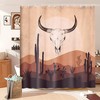 Boho Bullhorn Skull and Cactus Shower Curtain for Bathroom Decor
