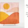 Boho Burnt Sunset Landscape Abstract Shower Curtain