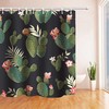 Boho Cactus Shower Curtain, Western And Floral Bathroom Decor