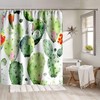 Boho Cactus and Succulent Print Shower Curtain for a Nature-Inspired and Minimalist Bathroom