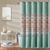 Boho Chic Seafoam and Red Shower Curtain with Fun Pattern for a Spring Look in Your Bathroom 