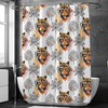 Boho Chic Tiger Leaves Print Shower Curtain for Tropical Bathroom Decor