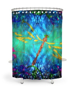 Boho Dragonfly Shower Curtain for Bathroom Decor