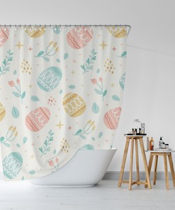 Boho Easter Printed Bathroom Curtains Gift With Vintage Shower Curtains
