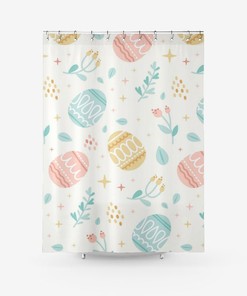 Boho Easter Printed Bathroom Curtains Gift With Vintage Shower Curtains