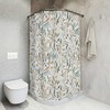 Boho Floral Pattern Print Fabric Shower Curtain For A Chic And Bohemian Bathroom Design