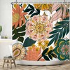 Boho Floral Shower Curtain With Green Leaves Print For A Refreshing And Natural Bathroom Decor