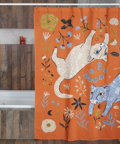 Boho Floral Tiger Shower Curtain for a Unique and Fun Bathroom