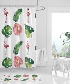 Boho Floral Watercolor Shower Curtain