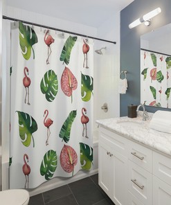 Boho Floral Watercolor Shower Curtain
