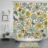Boho Flower And Butterfly Shower Curtain For Colorful Abstract Bathroom Decor
