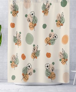 Boho Flower Shower Curtain Set, Colorful Bathroom Decor Accessory With Cute Styles