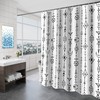 Boho Geometric Shower Curtain In Black And White, Add Some Personality To Your Art Deco Bathroom