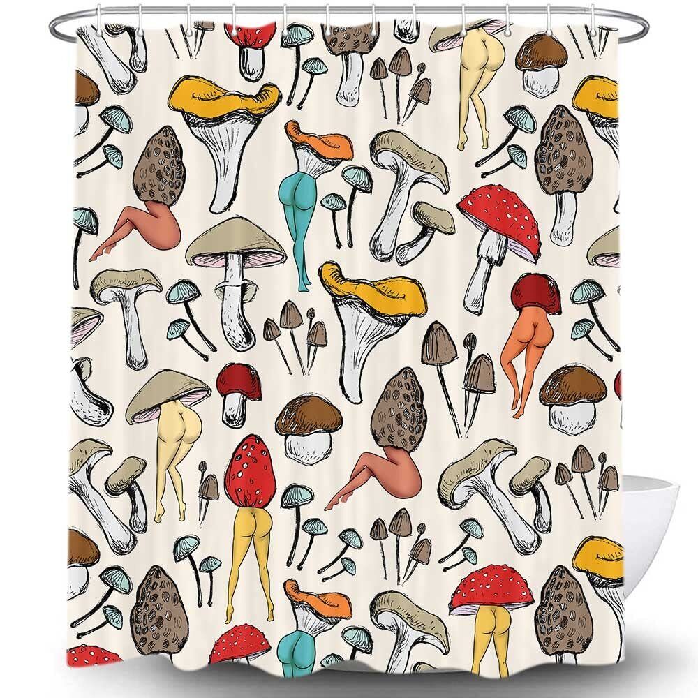 Boho Giant Mushroom Shower Curtain - Fun and Playful Bathroom Decor