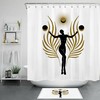 Boho Girl With Burning Sun, Moon, And Leaf Shower Curtain