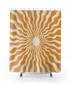 Boho Gold Sunny Shower Curtain for Chic Bathroom Decor - Shower Curtains Colorful