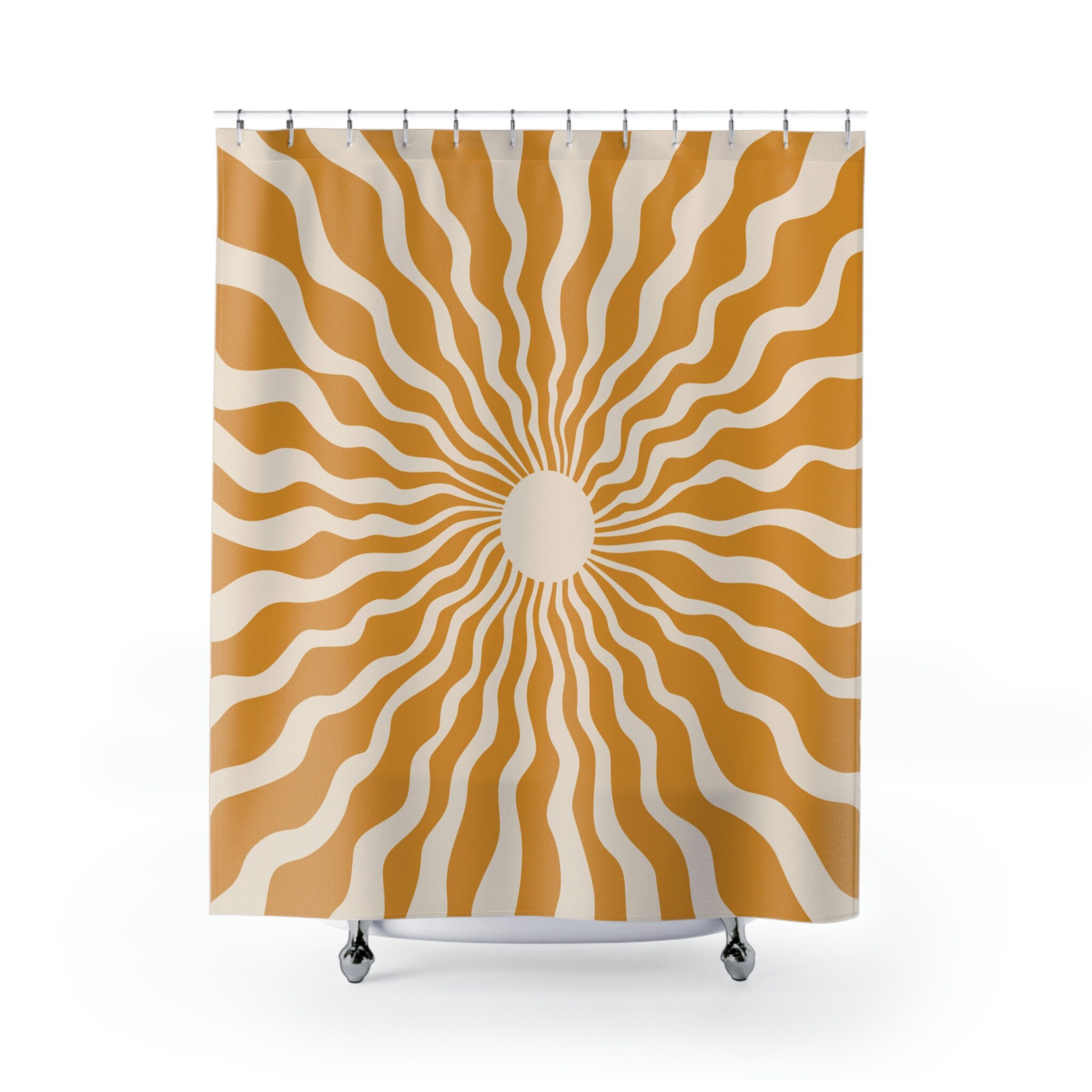 Boho Gold Sunny Shower Curtain for Chic Bathroom Decor - Shower Curtains Colorful