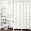 Boho Gray Circle Tufted Shower Curtain Featuring Yarn for a Textured Accent as your Bathroom Accessory 