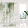 Boho Green Beige Ombre Shower Curtain, Modern Abstract Art For Your Farmhouse Bathroom Decor