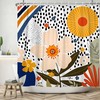 Boho Green Leaves Sunset Floral Bathroom Curtain Tub Decors