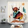 Boho Highland Cow Shower Curtain For Whimsical Bathroom Decor