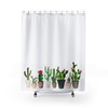 Boho Home Decor Succulent and Cactus Shower Curtain for Bathroom