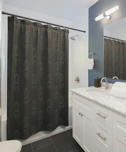 Boho Home Decor With Cactus Shower Curtain - Succulent Bath Curtain And Gift For Home