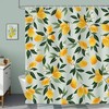 Boho Lemon Shower Curtain, Fresh And Fruity Design, Waterproof Fabric For The Bathroom