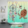 Boho Marine Life Sea Turtle Colorful Dreamcatcher Shower Curtain Bath Decor