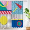 Boho Mid-Century Abstract Plant Pattern Shower Curtain to add some trendy decor to your bathroom
