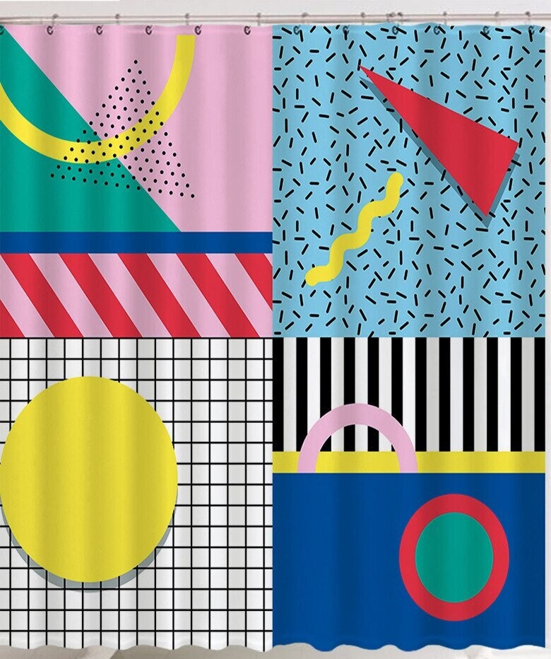 Boho Mid-Century Abstract Plant Pattern Shower Curtain to add some trendy decor to your bathroom