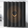 Boho Moon Star Black and White Mandala Celestial Shower Curtain for Bathroom Decor
