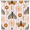 Boho Moth Sun Moon Leaves Star Butterfly Shower Curtain for Mystic Bathroom Decor