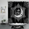 Boho Mushroom And Moon Phase Shower Curtain For Bathroom