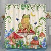 Boho Mushroom Shower Curtain, Botanical Restroom Bathroom Decor 