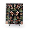 Boho Mushroom and Frog Shower Curtain - Cool and Floral Bathroom Decor