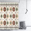 Boho Navajo Geometric Print Shower Curtain for Southwest Bathroom Decor