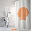 Boho Orange Shell Waterproof Fabric Shower Curtain