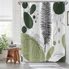 Boho Palm Leaf Minimalist Green Abstract Leaves Shower Curtain
