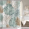 Boho Palm Leaf Watercolor Plant Green Leaves Shower Curtain