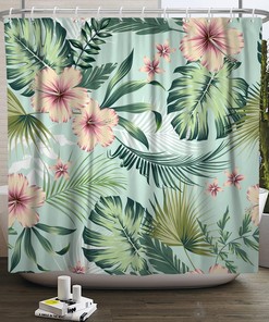 Boho Palm Print Shower Curtain for a Chic and Tropical Vibe