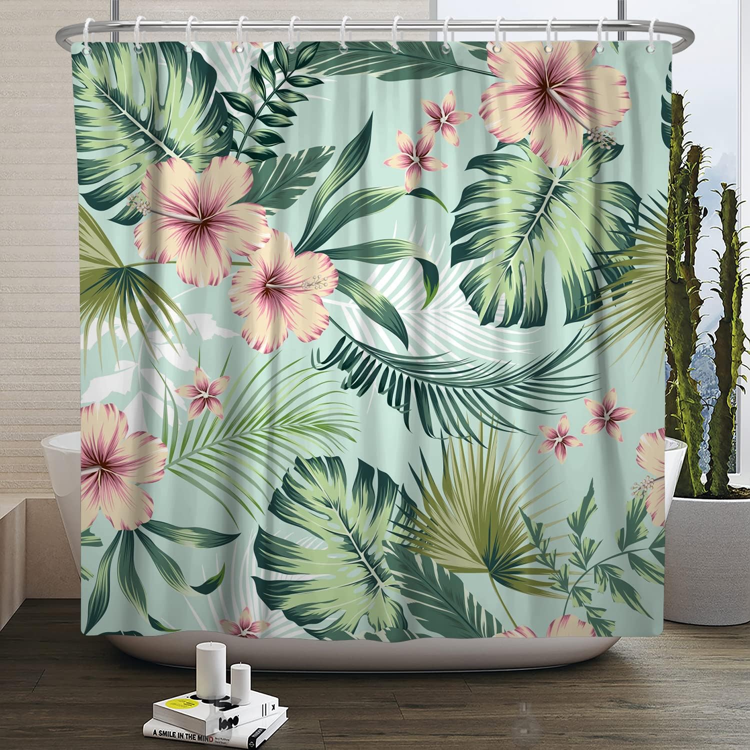 Boho Palm Print Shower Curtain for a Chic and Tropical Vibe