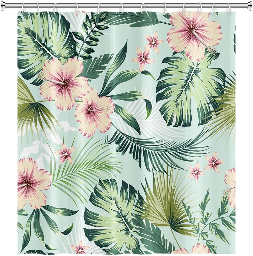 Boho Palm Print Shower Curtain for a Chic and Tropical Vibe