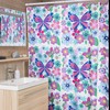 Boho Patchwork Butterflies And Flowers Shower Curtain For Bathroom Decor