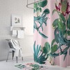 Boho Pink Leaf Jungle Shower Curtain for Artistic Bathroom Decor 