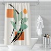 Boho Plant Print Waterproof Shower Curtain For Botanical Bathroom