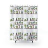 Boho Plant Shelf Shower Curtain, Cactus Lover Bathroom Decor