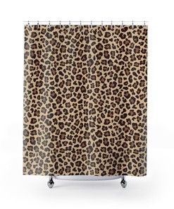 Boho Safari Theme Leopard Print Shower Curtain for Unique & Elegant Bathroom Decor
