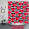 Boho Skull Flower Feather Stripe Shower Curtain For Bathroom